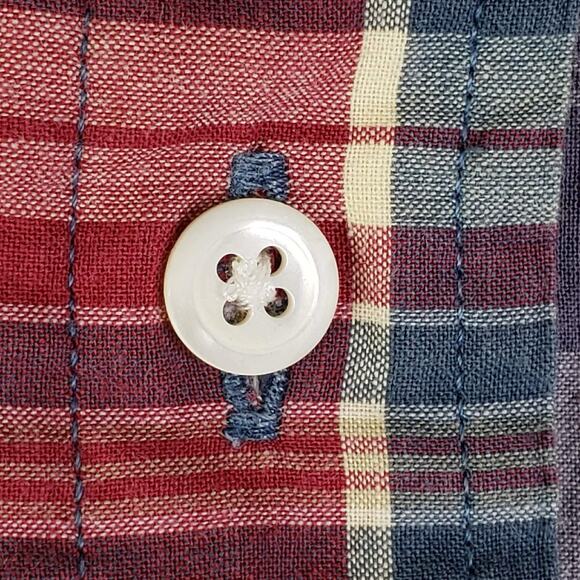 Polo Ralph Lauren Shirt Oxford Button Down Patchwork Madras Plaid SS Size Small - Picture 4 of 8